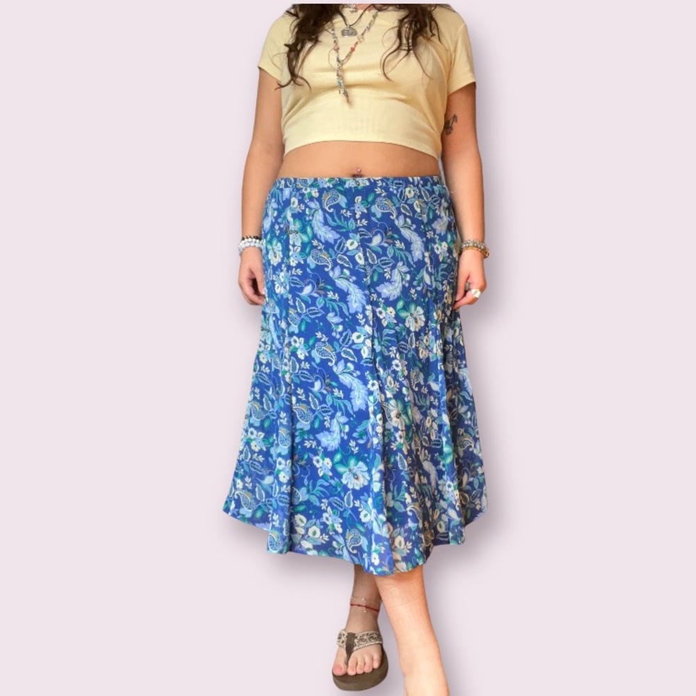 y2k floral maxi skirt